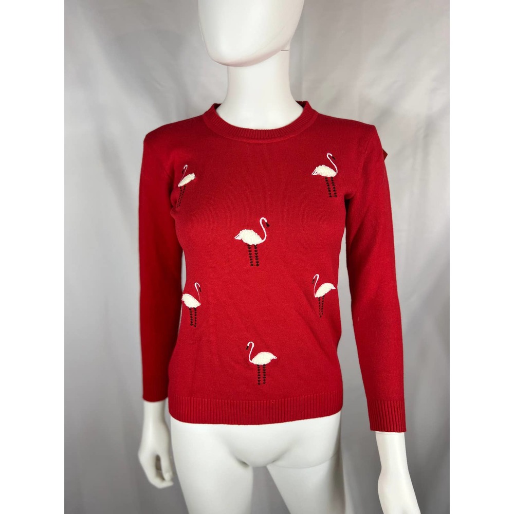 1980's Red Swan Sweater